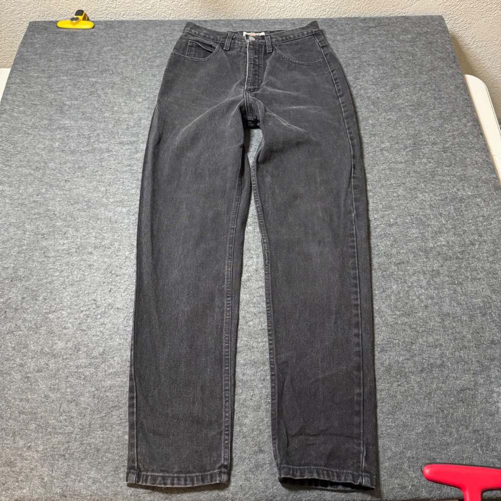 VTG 90s Guess Jeans Womens 29 Black High Waisted Taper Leg Denim USA 39050RG